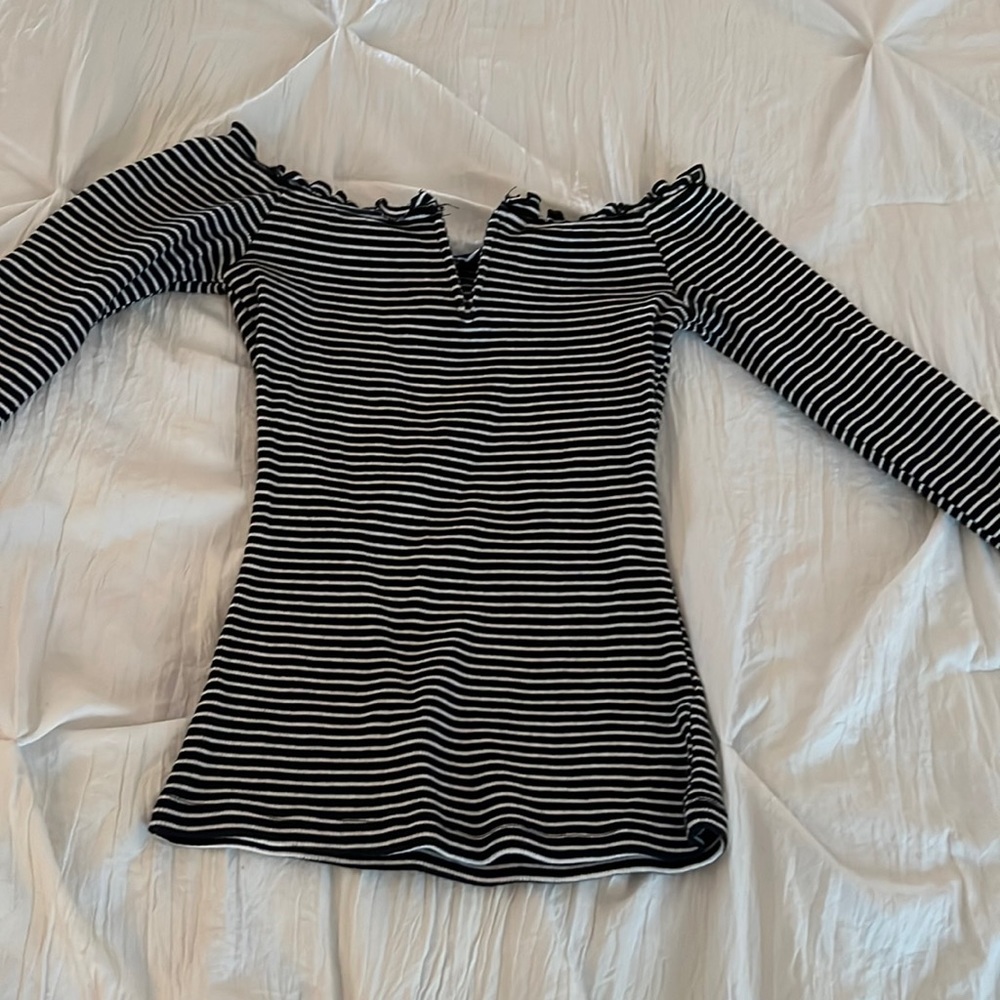 cute off the shoulder striped top